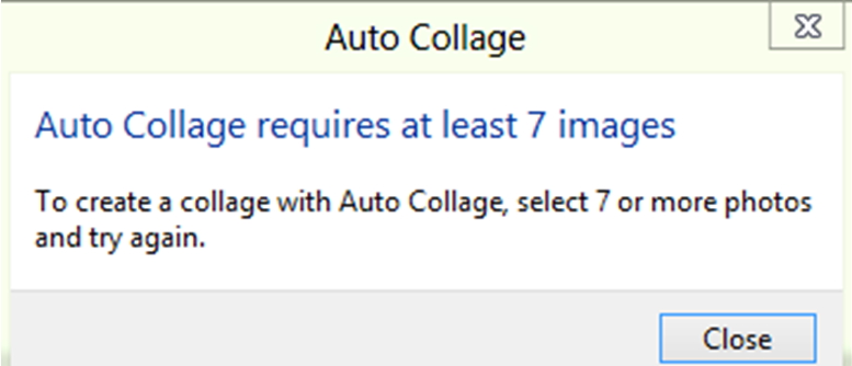 Auto Collage requires at least 7 images